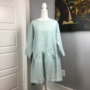 VIKOLINO European Washed Linen Dress Size Small NWT $90